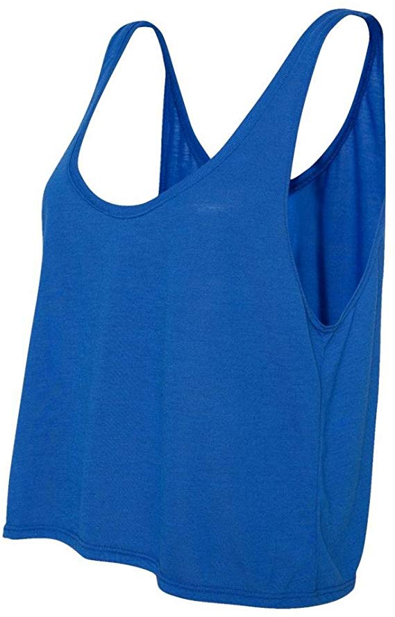 Joe's USA - Ladies' Flowy Boxy Cropped Tank Top in 12 Colors