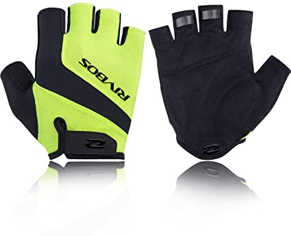 RIVBOS Motorcycle Bicycle Mountain Bike Gloves for Men Women Cycling Riding Driving Sports Outdoors Exercise with Fingerless Fashion Design Foam Padding Breathable Mesh CHG001