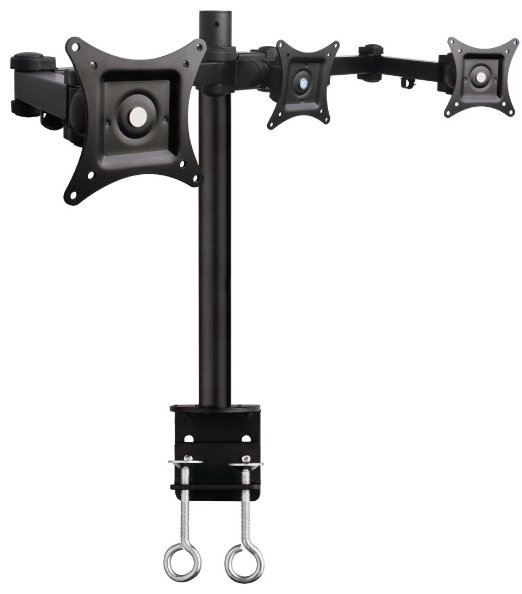 VIVO Triple LCD Monitor Desk Mount Stand Heavy Duty Fully Adjustable fits 3 Three Screens up to 24 STAND-V003