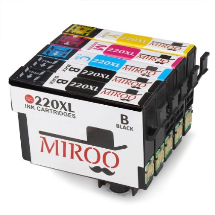 MIROO 1Set1BK Replacement for Epson 220 220xl ink Cartridge High Capacity Compatible with epson XP-320 XP-420 XP-424 WF-2630 WF-2650 WF-2660