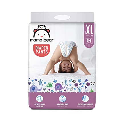 Amazon Brand - Mama Bear Baby Diaper Pants, Extra Large (XL) - 54 Count