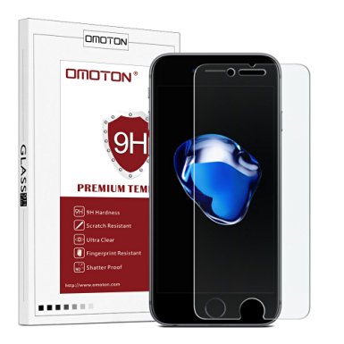 OMOTON 2.5D Round Edge 9H Tempered Glass Anti-Scratch Screen Protector for iPhone 7 Plus,5.5 Inch