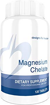 Designs for Health - Magnesium Chelate - 200mg Bisglycinate Chelate, 120 Tablets