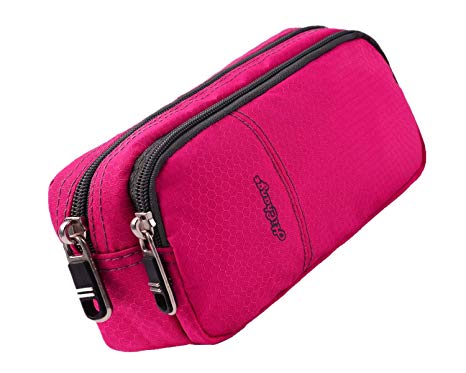 Pencil Case for Girls with Double Zipper (Pink)