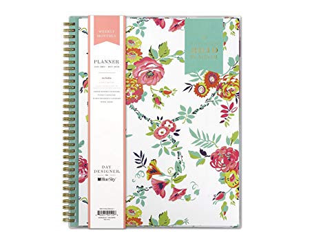 Day Designer for Blue Sky 2019 Weekly & Monthly Planner, Flexible Cover, Twin-Wire Binding, 8.5" x 11", Peyton White
