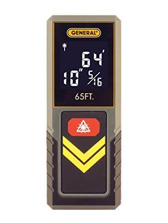General Tools LDM2, 65' Compact Laser Measure With Continuous Measurement And Hi-Visibility White On Black Screen