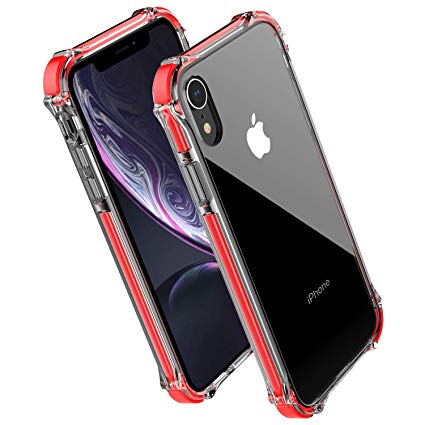 for Apple iPhone XR case,Noii Hybrid Clear Protective case,[TPE Super Rubber Bumper] Shockproof case,Heavy Duty Drop Protection Cover for iPhone XR 6.1 inch 2018 - Fiery Red