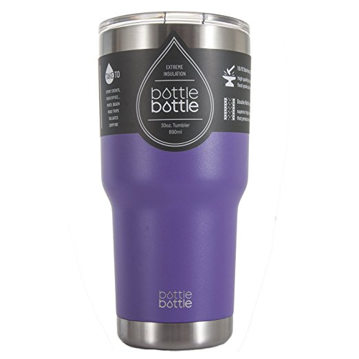 Bottlebottle 30 oz Insulated Tumbler Cup Stainless Steel Travel Coffee Mug, Wisteria Purple