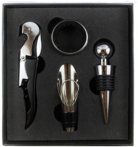SHYSONG 4 in 1 Premium Wine Opener Set and Family Opener, Professional Stainless Steel Matte Opener for waiters, sommeliers, bartenders and families (Conical plug set)