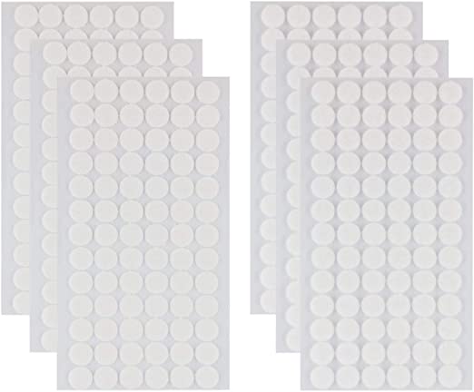 SMLSTYE 468 Pcs (234 Pairs) Dots with Adhesive 0.59 Inch Diameter Hook and Loop Nylon Sticky Back Coins, Adhesive Strips Fastener Round Tapes for Hanging Kids Crafts (White)