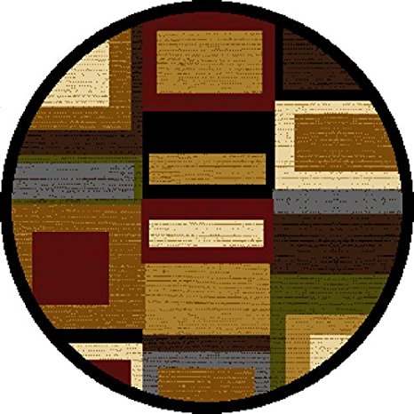 Home Dynamix HD1196-990 Royalty Collection Round Area Rugs, 3-Feet, Multicolor/Red