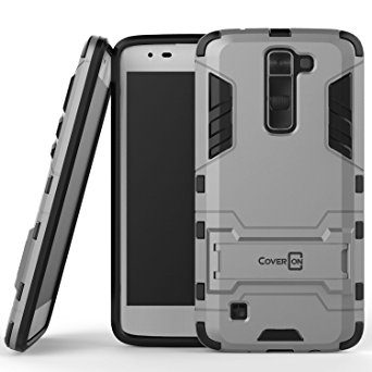 LG Treasure Case, CoverON® [Shadow Armor Series] Hard Slim Hybrid Kickstand Phone Cover Case for LG Treasure - Silver & Black