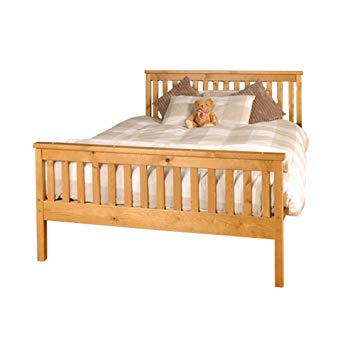 Comfy Living 5ft King Atlantis Style Wooden Pine Bed Frame in Caramel