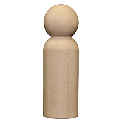 Wood Doll Bodies - Man 3-9/16 inch - Bag of 50