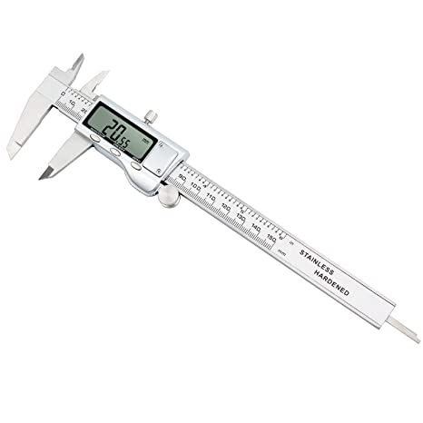 Proster 6 Inch/150 mm Digital Caliper Inch/Metric/Fractions Stainless Steel Body/Silver Extra Large LCD Screen Auto Off Featured Measuring Tool
