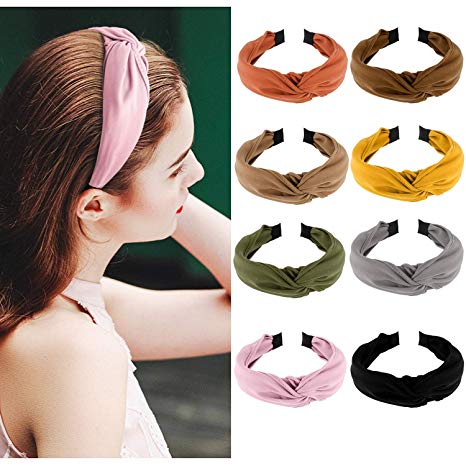 Magicfly 8 PCS Wide Headbands Knot Turban Hair Bands for Women and Girls