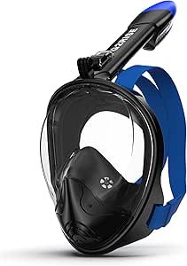 G2RISE Full Face Snorkel Mask Adults Snorkeling Set Gear for Kids with Detachable Camera Mount, Safe Breathing, Anti Fog Anti Leak