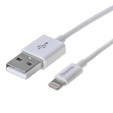 Apple MFI Certified Oroncho Lightning to USB Cable 3.3 Feet (1 Meter) White, for iPhone 7 Plus iPhone 6 Plus 5s SE, iPad mini, iPad Air, iPad Pro, iPod touch 6th