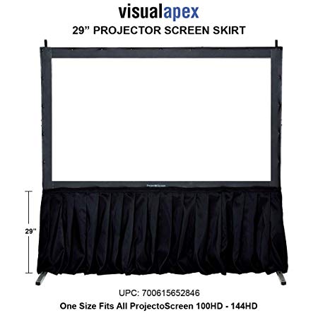 Visual Apex Projector Screen Black Skirt Drape Kit - 29" H Standard Size Presentation Screen Skirt Kit (Screen not Included)