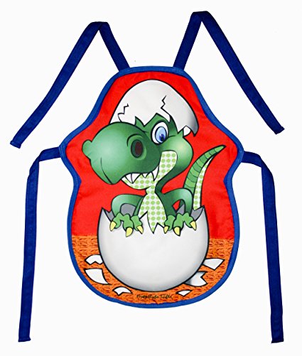 Hippolyta Gifts Polyester Art Smock Apron Costume for Children Green Red Dinosaur
