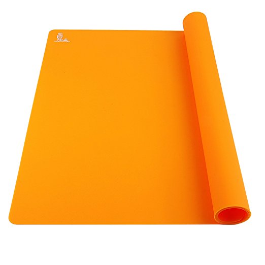 Super Kitchen Food Grade Silicone Extra Large Pastry Mat Baking Mat 23.4 By 15.6 Inches Orange