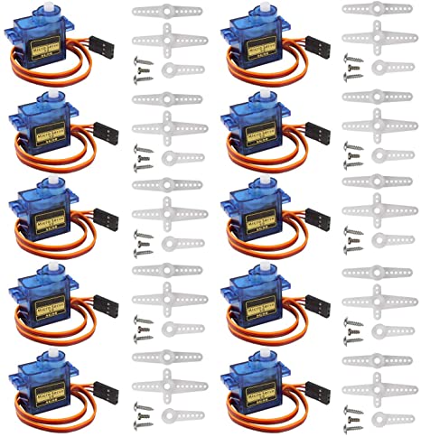VIPMOON 10pcs SG90 9G Micro Servo Motor Kit for RC Robot Arm Helicopter Airplane Remote Control