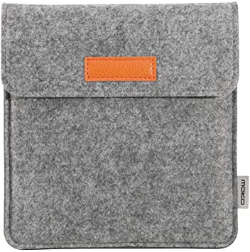 MoKo Sleeve Compatible with Kindle Oasis 2019/2017, Protective Felt Accessories Cover Case Pouch Bag with Dual Pockets Fits 7 Inch Kindle Oasis E-Reader, Light Gray