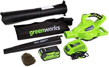 Greenworks 24322 Cordless Leaf Blower Vacuum, Digipro G-MAX 40V (Complete Set) w/Bonus: Premium Microfiber Cleaner Bundle