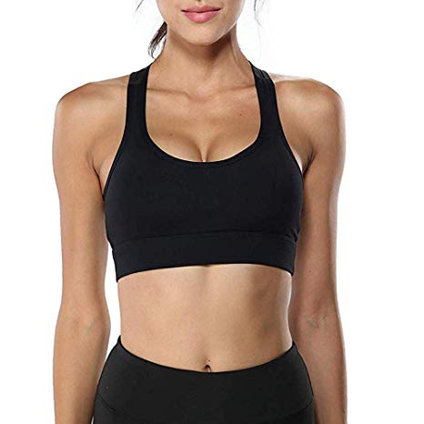 Litthing Racerback Sports Bras for Women, Mesh Back Breathable Activewear Bra with Removable Pads