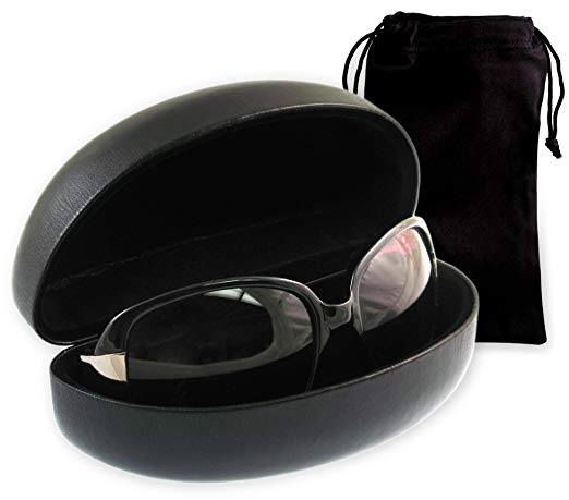 Premium Extra Large Sunglasses Case | 100% | Hard | Sturdy | Protective | For Men and Women | Many colors