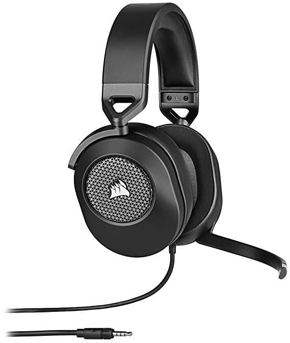 Corsair HS65 Surround Gaming Headset (Leatherette Memory Foam Ear Pads, Dolby Audio 7.1 Surround Sound on PC and Mac, SonarWorks SoundID Technology, Multi-Platform Compatibility) Carbon