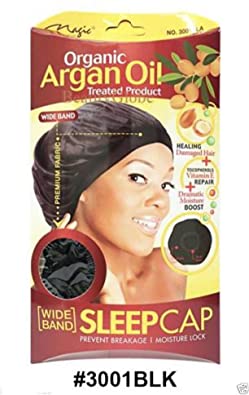 Magic Collection Wide Band Sleep Cap Organic Argan Oil Treated Cap #3001 BLA by Organic