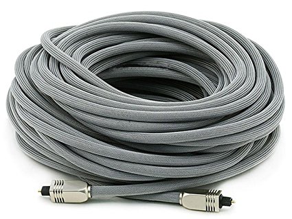 Monoprice 103448 75-Feet Premium Optical Toslink Cable with Metal Fancy Connector