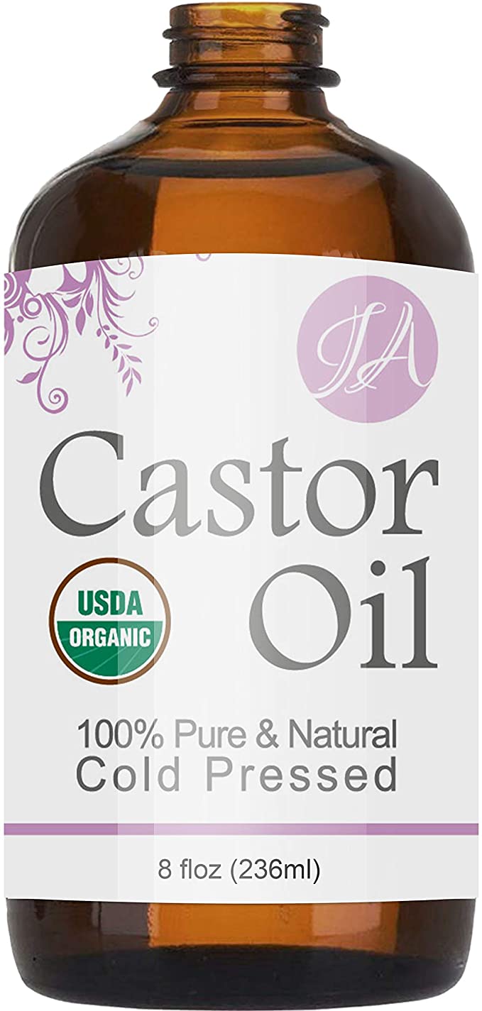 Castor Oil (Organic - 8oz) 100% Pure & Natural - Cold Pressed, Hexane & Chemical Free - All-Natural Carrier Oil Solution - Eyelash Serum - Helps Stimulate Growth for Lashes, Eyebrows, Hair, & More!