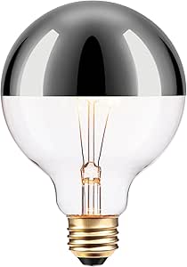 Globe Electric 84650 40W Silver Designer Vintage Edison Chromeo Incandescent Light Bulb, E26 Base, 220 Lumens