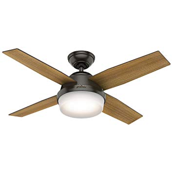Hunter Indoor Ceiling Fan with light and remote control - Dempsey 44 inch, Nobel Bronze, 59444