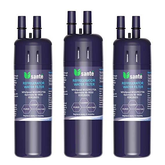 Refrigerator Water Filter for Whirlpool W10295370 W10295370A EDR1RXD1 Filter 1 Kenmore 46-9930 by Perfilter 3PCS, Blue