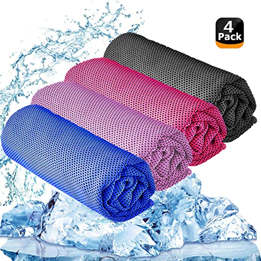 YQXCC Cooling Towel 3 Pcs (47"x12") Microfiber Towel for Instant Cooling Relief, Cool Cold Towel for Yoga Golf Travel Gym Sport Camping Football & Outdoor Sports