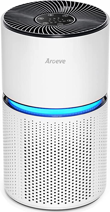 AROEVE Air Purifiers for Home Large Room Up to 1095 Sq Ft Coverage CADR 240m³/h H13 True HEPA Air Cleaner Remove 99.97% of Dust, Pet Dander, Pollen for Office, Bedroom, MK03- White