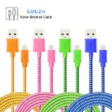 Micro USB Cable Magic-T 4-Pack 6ft2m High Speed Nylon Braided Cable ChargingSync Data Durable for Android Samsung Galaxy HTC Nokia Sony and Other Tablet Smartphone GreenPinkOrangeBlue