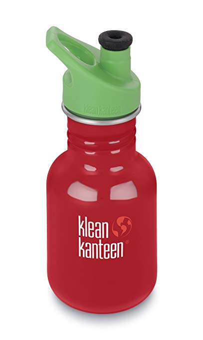 Klean Kanteen 12oz Kid Kanteen Stainless Steel Sport Bottle, Single Wall and Leak Resistant Sport Cap 3.0 (NEW 2018)