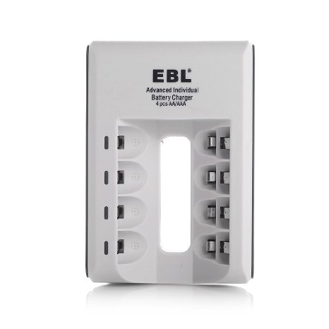 EBL 4 Bay Individual AA AAA Ni-MH Ni-CD Rechargeable Battery Charger