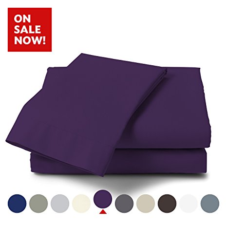 Bamboo Comfort 1800 Series - Micro-Bamboo 4 Piece Bed Sheet Set (Eggplant, King)