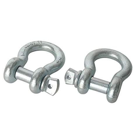 XYZCTEM Towing D-Ring Shackles 3/4" (Set of 2) – Heavy Duty, Load Bearing Jeep or Truck Tow Kit – Off-Road 4.75 Ton (9,500 lb.) Strength Capacity –Sliver