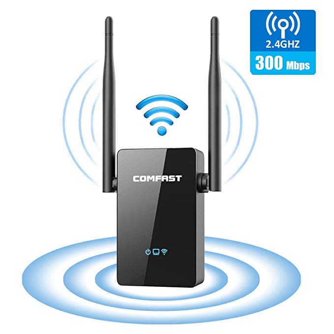 WiFi Range Extender, COMFAST 300Mbps WiFi Range Extender Signal Booster 2.4GHz Wireless Repeater with External Antennas, Router/Repeater/Access Point Mode, WPS