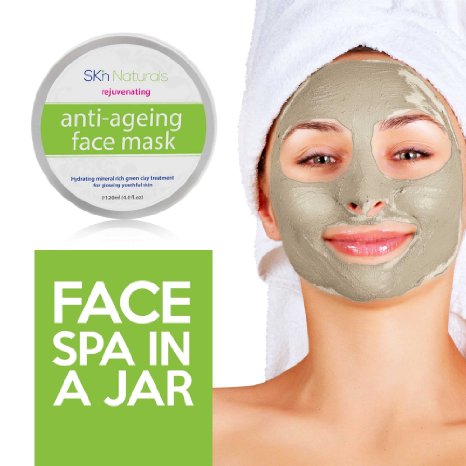 Anti Ageing Collagen Face Mask - 100% Natural Clay Facial Mask for Women and Men - Hydrating, Moisturising & Pore Reducing for Dry or Aging Skin - Smoothing Fine Lines, Wrinkles - For all Skin Types