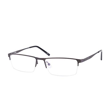 Shortsighted Glasses Titanium Alloy Half-Frame Myopia Glasses -4.25 Men Women Metallic ***Please kindly note these are not reading glasses***