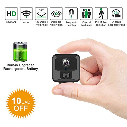 Spy Camera Wireless Hidden, Jayol Full HD 1080P Mini Spy Hidden Camera WiFi, Upgraded Night Vision Motion Activated Spy Cam Nanny Cam, Security Camera for Home and Outdoor (with Phone APP)