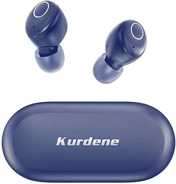 Bluetooth Earbuds,Kurdene S8 Pro Wireless Earbuds Environmental Noise Cancellation with Mics Call Noise Cancelling IPX8 Waterproof Bluetooth Headphones Deep Bass Sound Earphones for Sport(Blue)