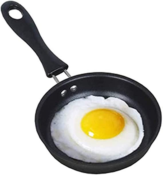 Demoyaya One Egg Frying Pan, Mini Induction Frying Eggs Pan, 4.7" Single Egg Durable Small Pan with Handle Heat Resistant Non Stick Pot, Portable Pan for Stove Gas Induction Hob
